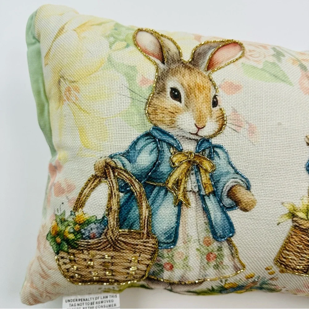 Easter Rabbits Accent Pillow